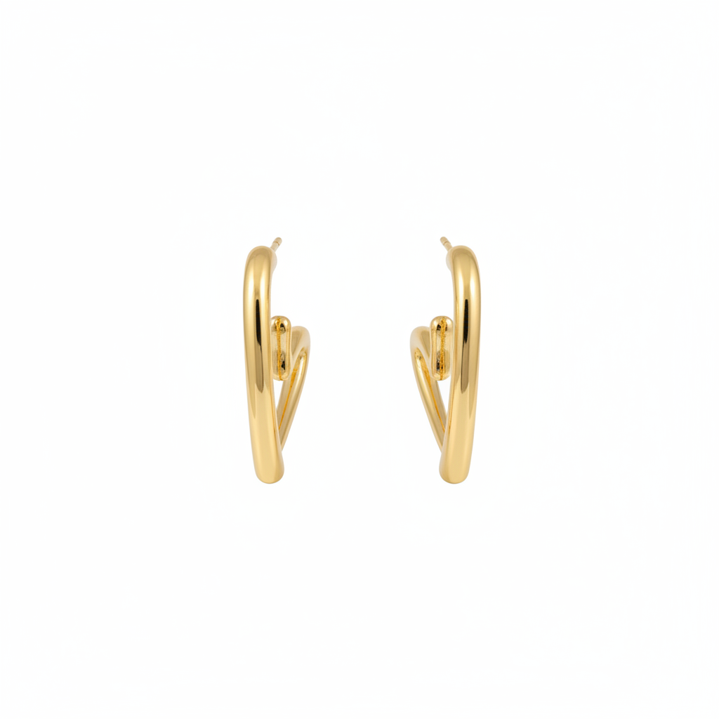 Aretes de corazón abierto estilo minimalista elegante - 1