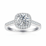 Anillo de Plata 925 con Zirconia Corte Cuadrado - 1