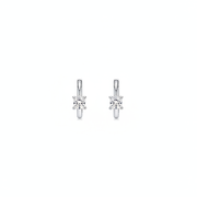 Aretes de plata 925 con diamantes geométricos - 1