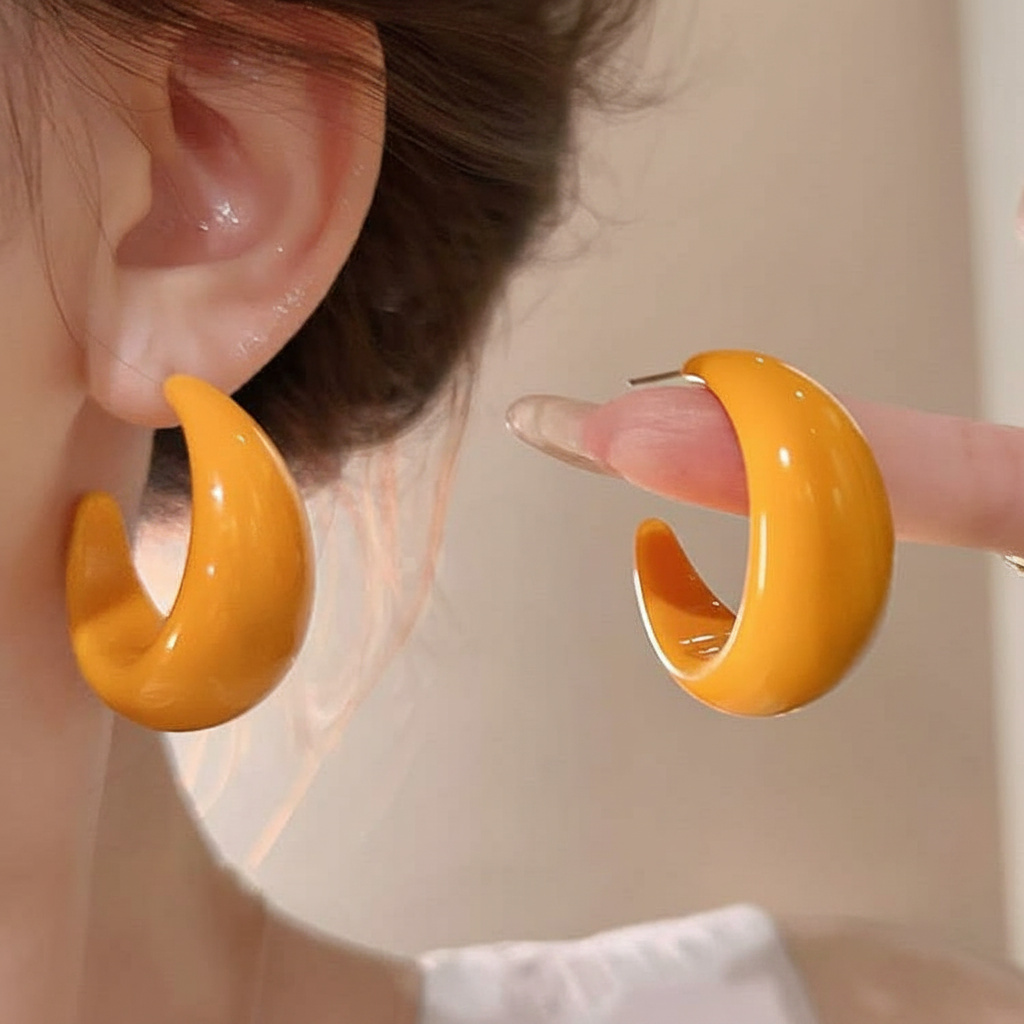 Aretes geométricos de acrílico colores candy para mujer - 3