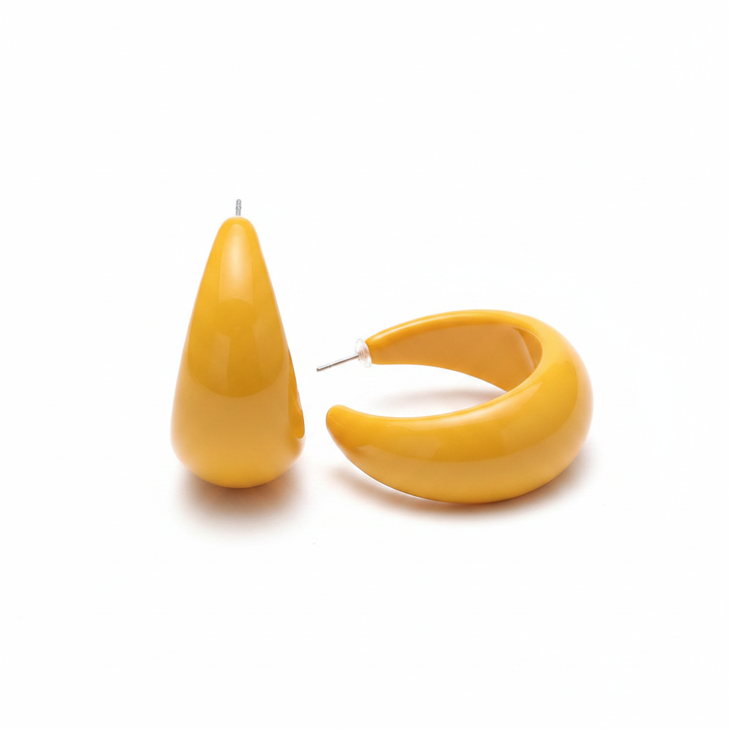 Aretes geométricos de acrílico colores candy para mujer - 1
