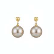 Aretes de perla geométricos con baño de oro 18k - 1