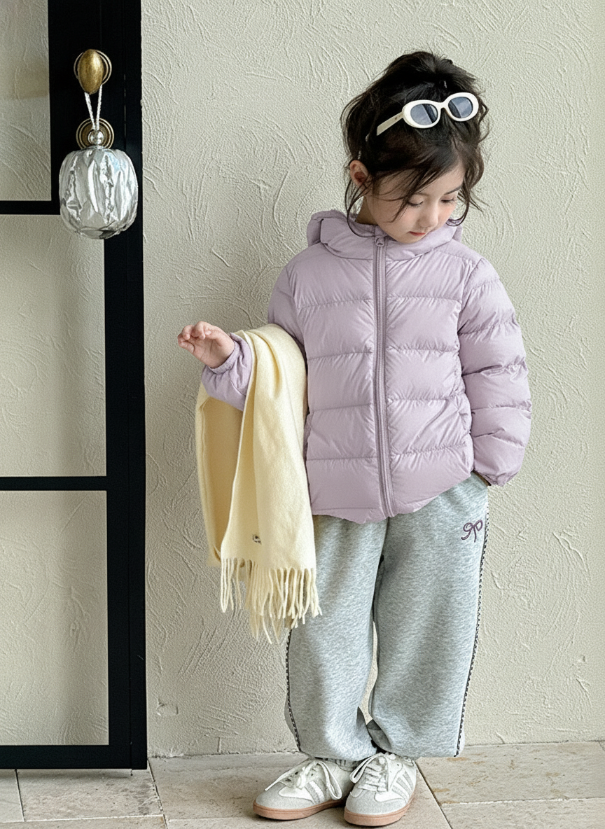 Chamarra de plumón para niña con capucha invierno - 4