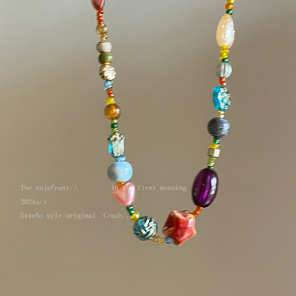 Collar de cuentas colorido estilo étnico para mujer - 2