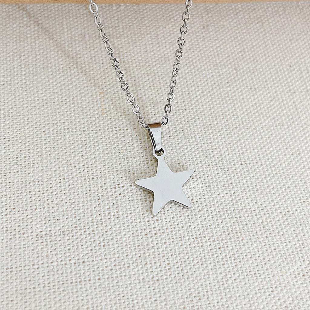 Collar de acero titanio con dije corazón sin desteñir - 3