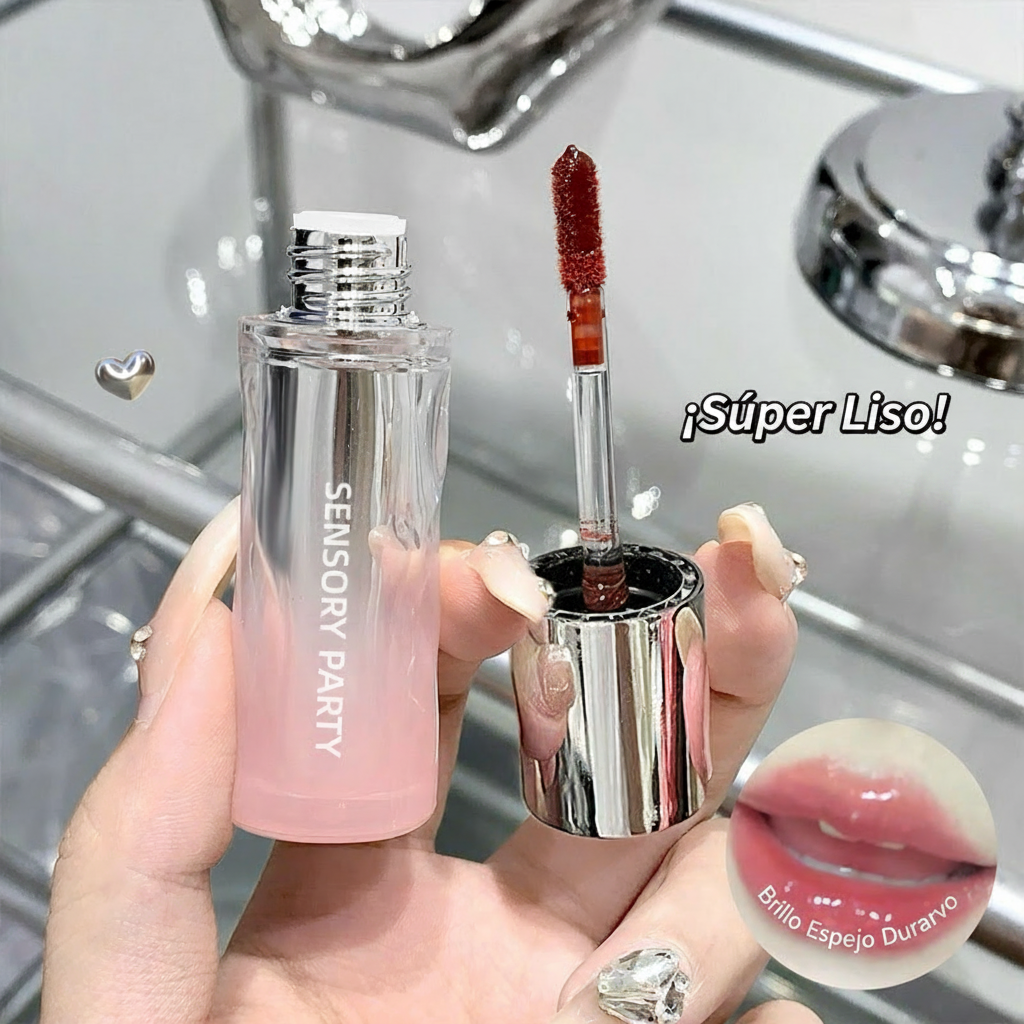 Lip Gloss Espejo SENSORY PARTY Hidratante y Duradero - 2