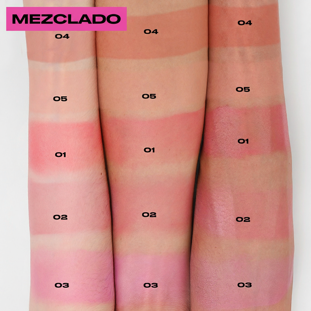 Rubor Líquido Mate Multiusos 5 Tonos Rosa - 4