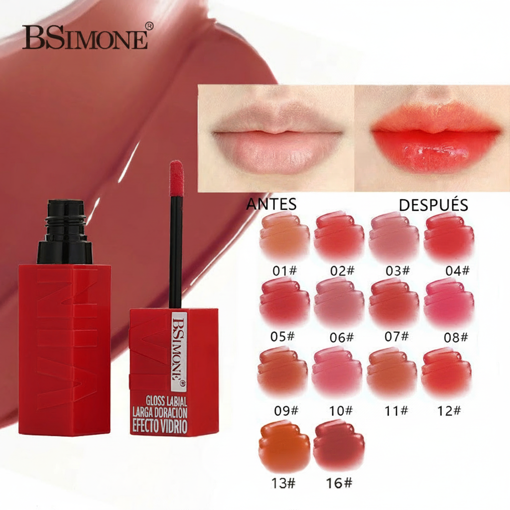 Gloss Labial Hidratante Efecto Vidrio 14 Tonos - 2