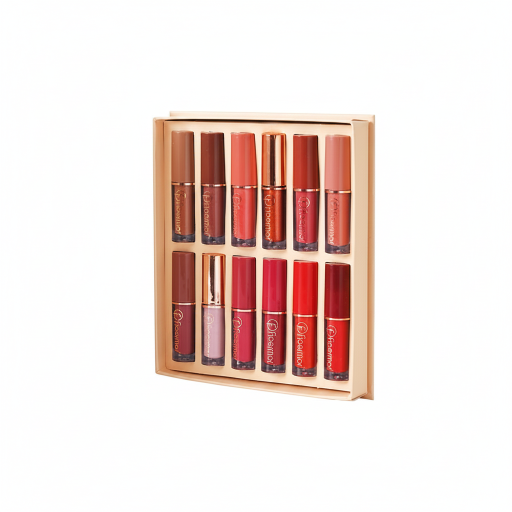 Set de 12 Lip Gloss Mate y Perlado Resistente al Agua - 1