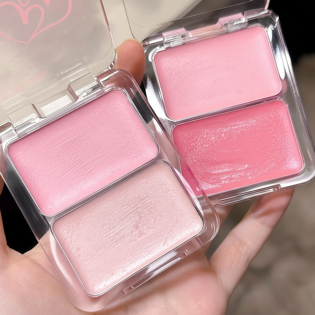Rubor en crema bicolor con iluminador efecto glow - 2