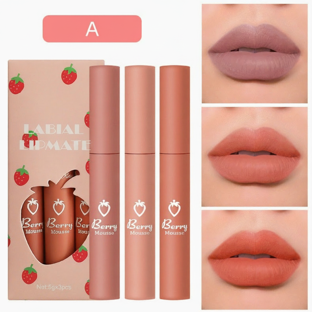 Set de 3 labiales mate de larga duración sin pegajosidad - 2