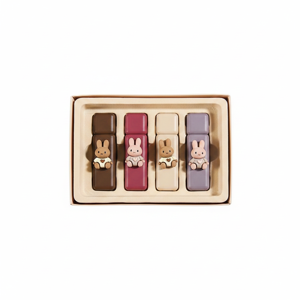 Labial Mate Lip Mud Conejita Set 4 piezas larga duración - 1