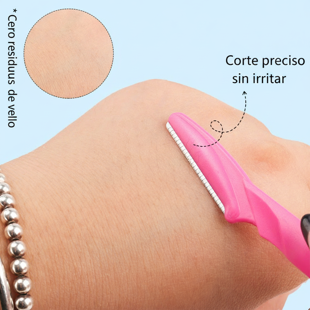 Navaja para cejas con protector antiscratch - 2
