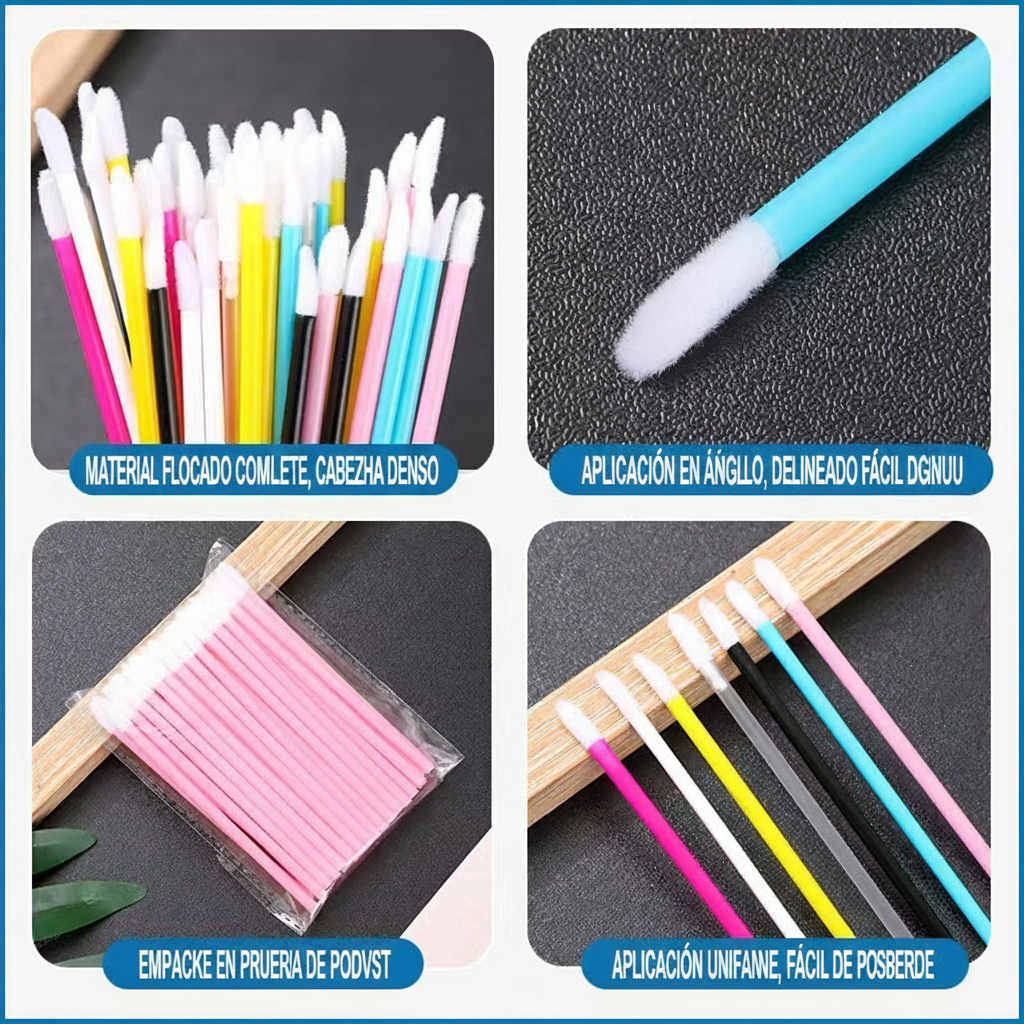 Brochas desechables para labios set 50 piezas - 3