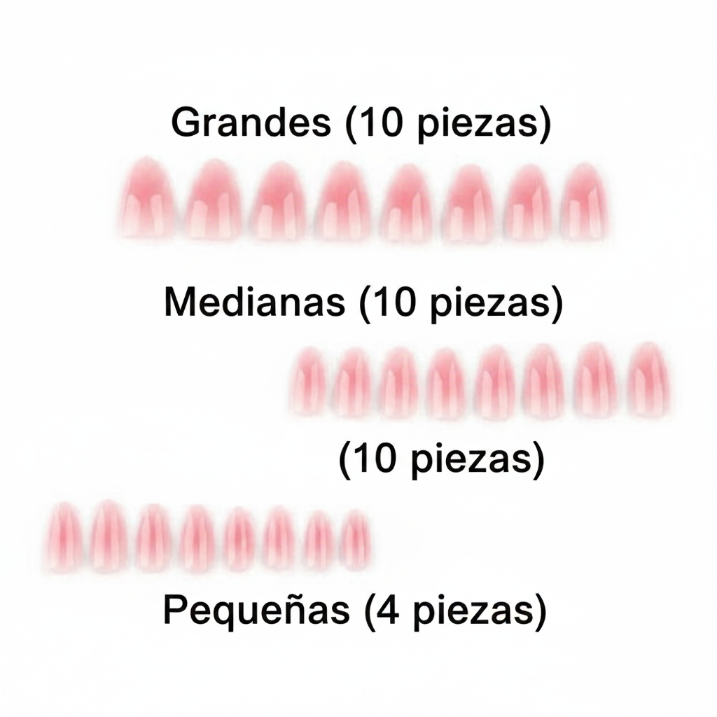 Uñas postizas degradadas tono rubor 24 piezas - 2