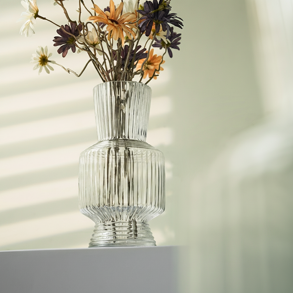 Florero de Vidrio Soplado Decorativo Estilo Jardín - 3