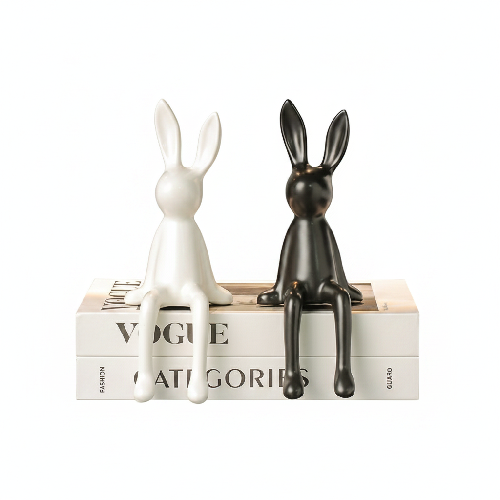 Conejo de cerámica decorativo estilo moderno minimalista - 1