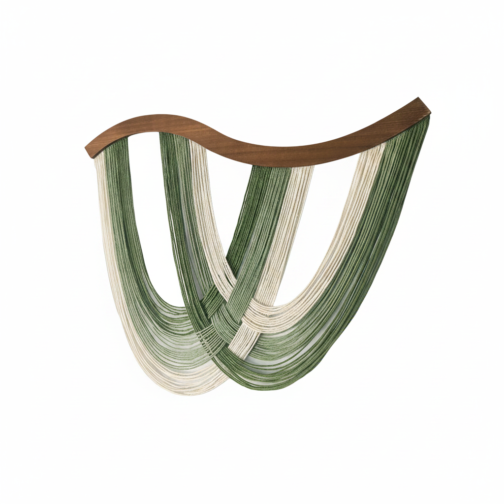 Tapiz Boho de algodón con flecos para pared 80x60 cm - 1