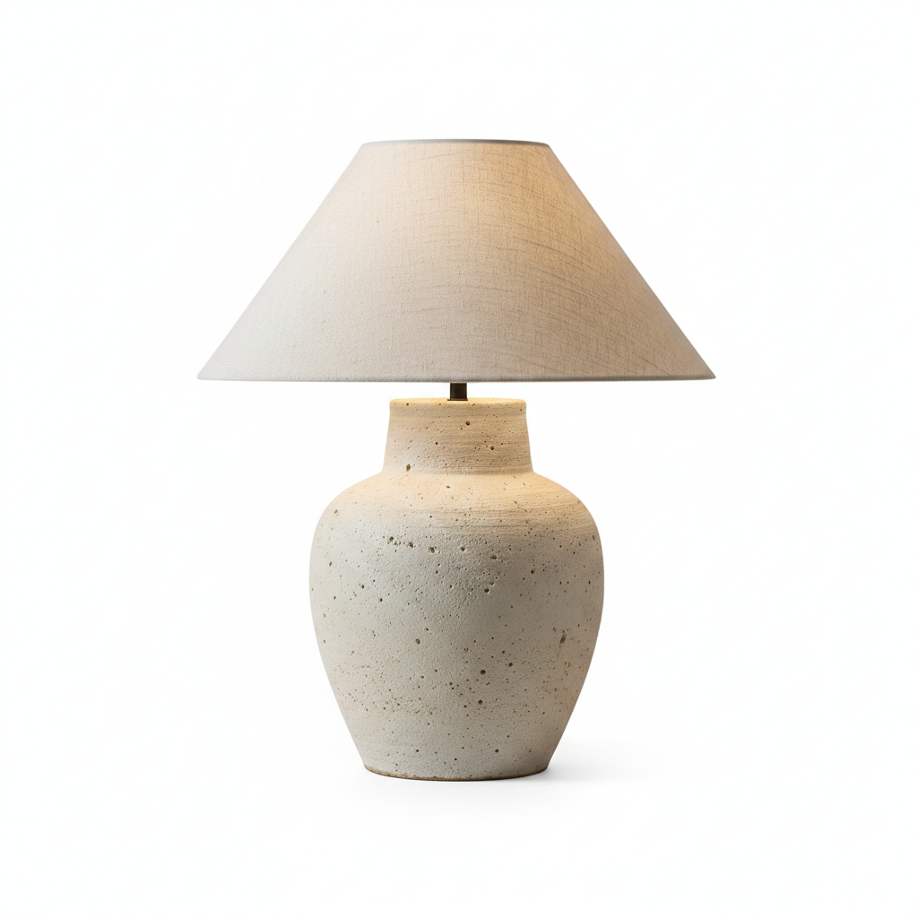 Lámpara de mesa cerámica estilo wabi-sabi zen decorativa - 1