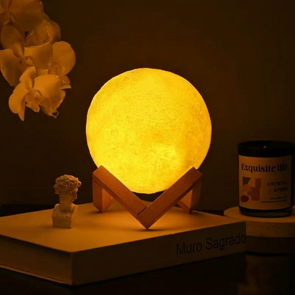 Lámpara Luna 3D Luz Nocturna Decorativa Planeta - 2