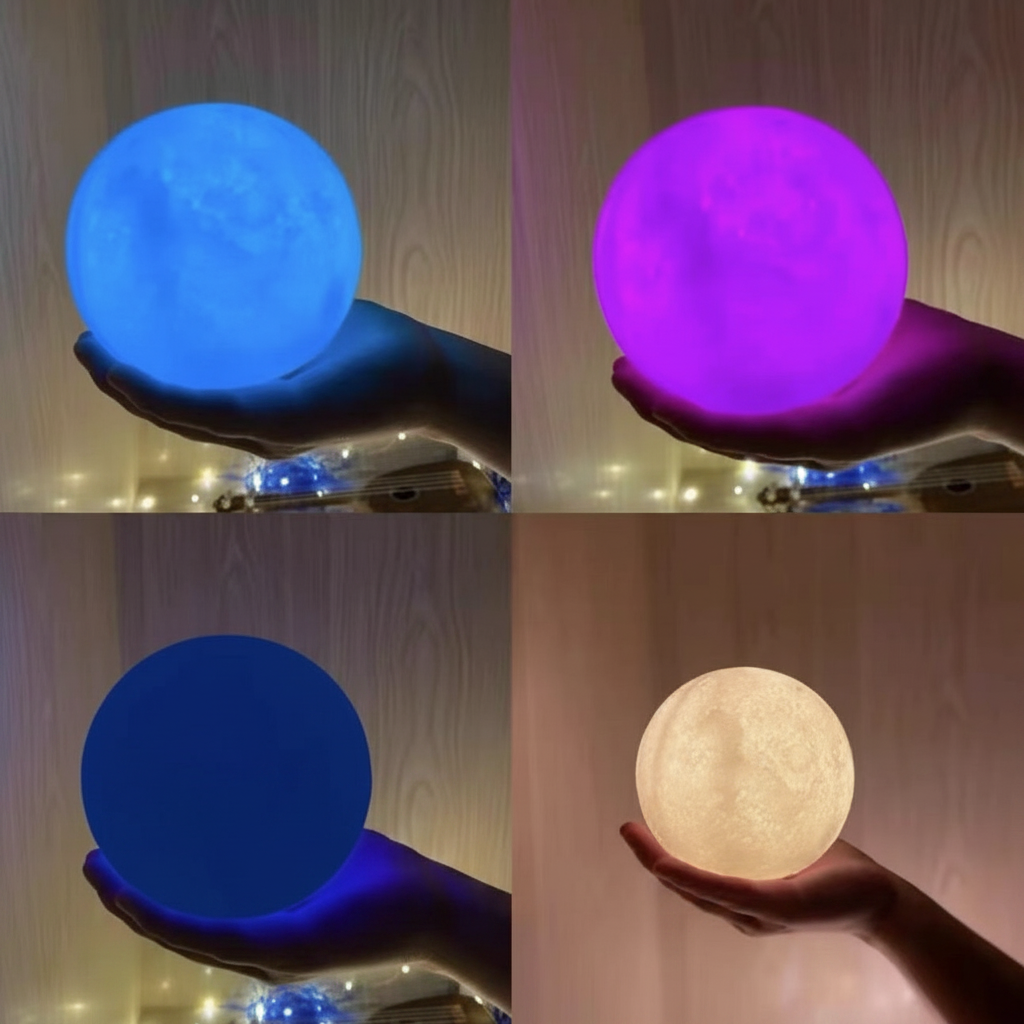 Lámpara Luna 3D Luz Nocturna Decorativa Planeta - 3