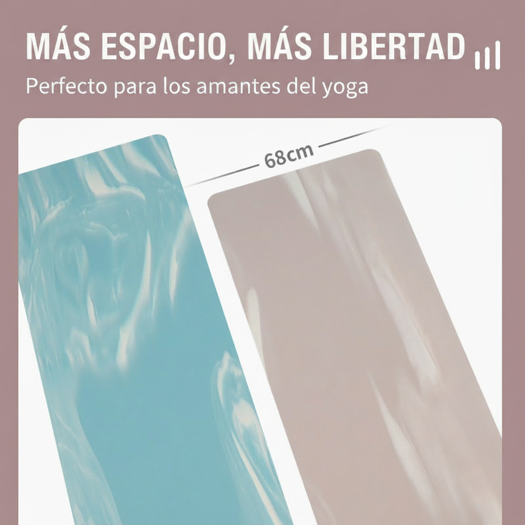 Tapete de Yoga PU Antiderrapante con Diseño Bicolor - 2