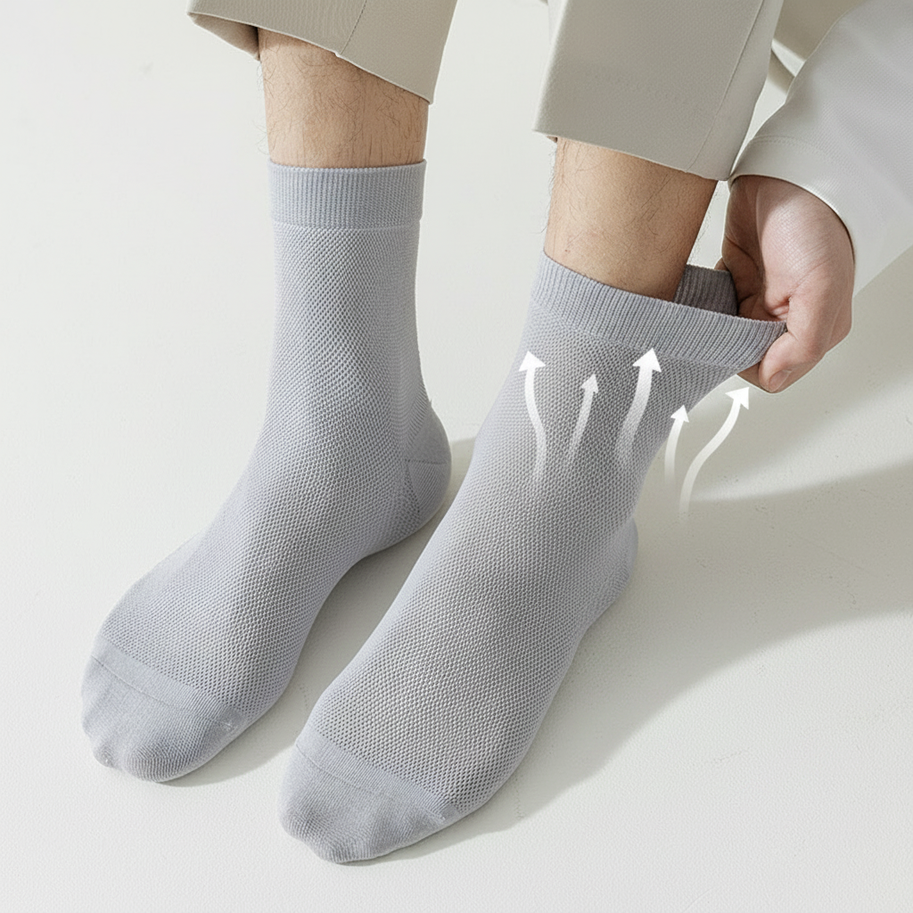 Calcetines de algodón para hombre antiolores medianos - 4