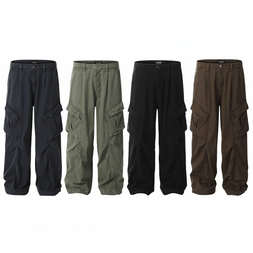 Pantalón cargo wide leg estilo vintage unisex - 1