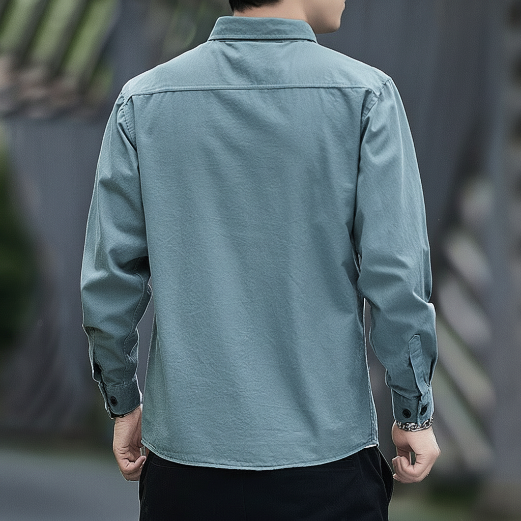 Camisa de manga larga holgada para hombre casual - 2