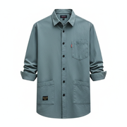 Camisa de manga larga holgada para hombre casual - 1
