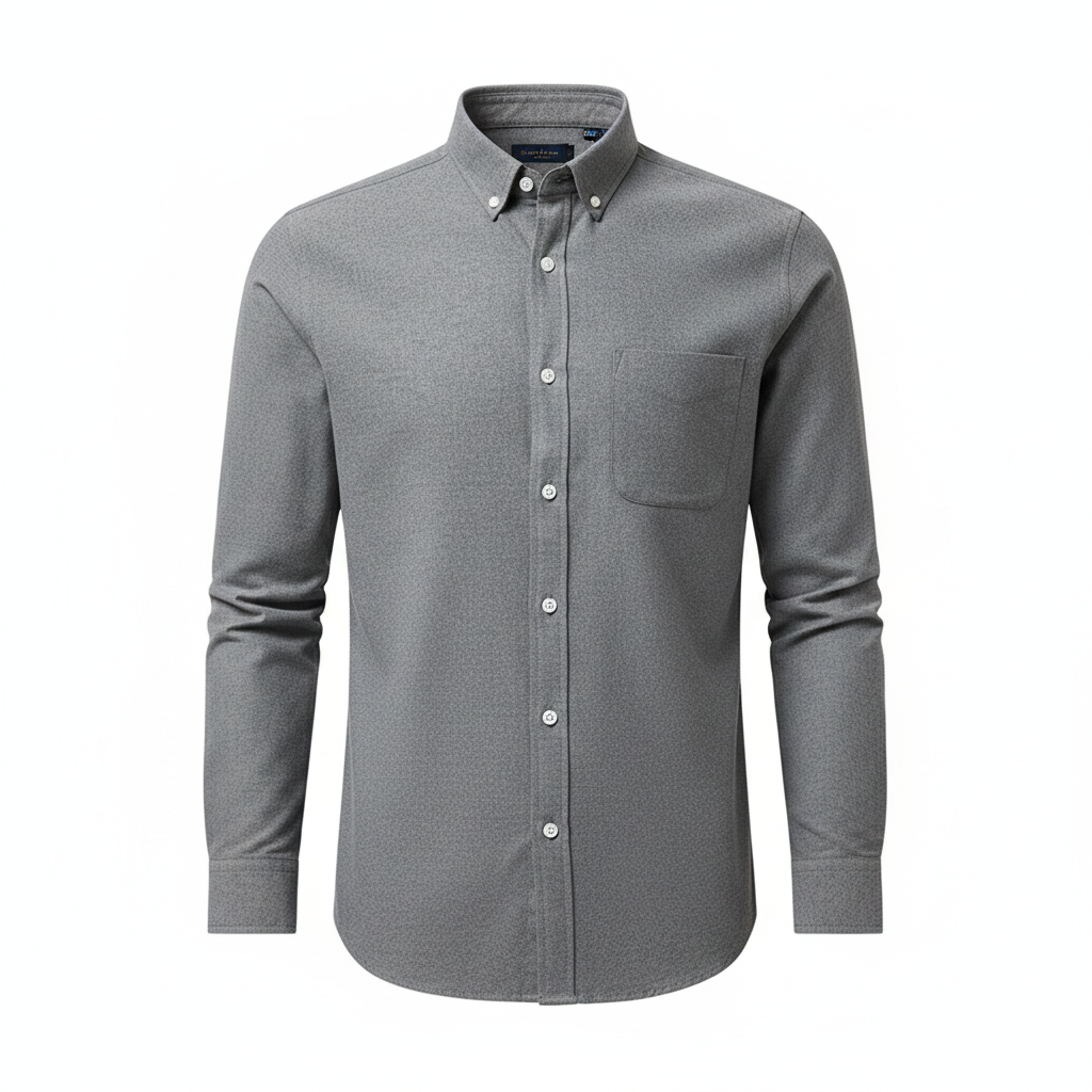 Camisa Oxford de Manga Larga Hombre Antiarrugas Slim Fit - 1