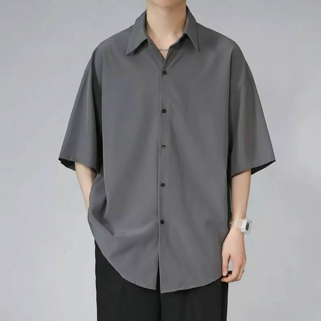 Camisa manga corta holgada de verano para hombre - 4