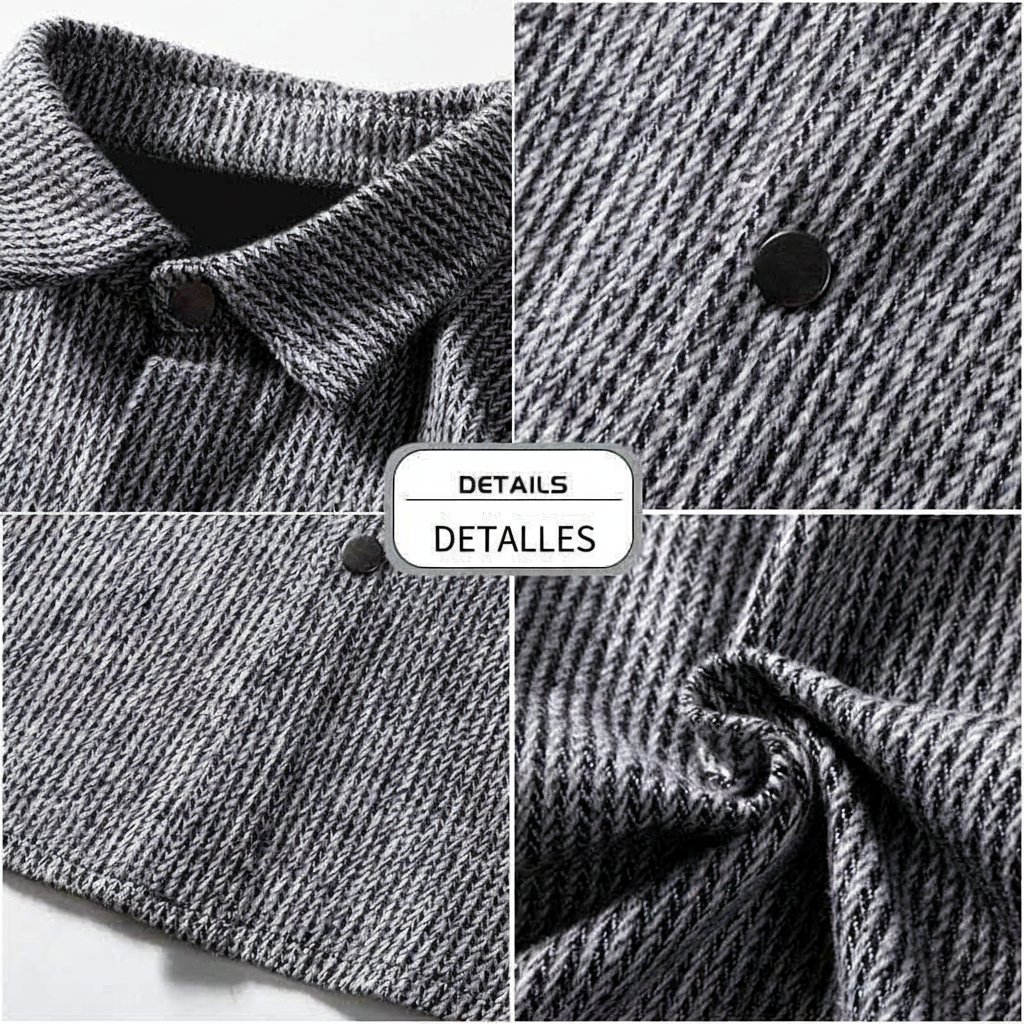 Camisa de pana para hombre corte holgado manga larga - 3