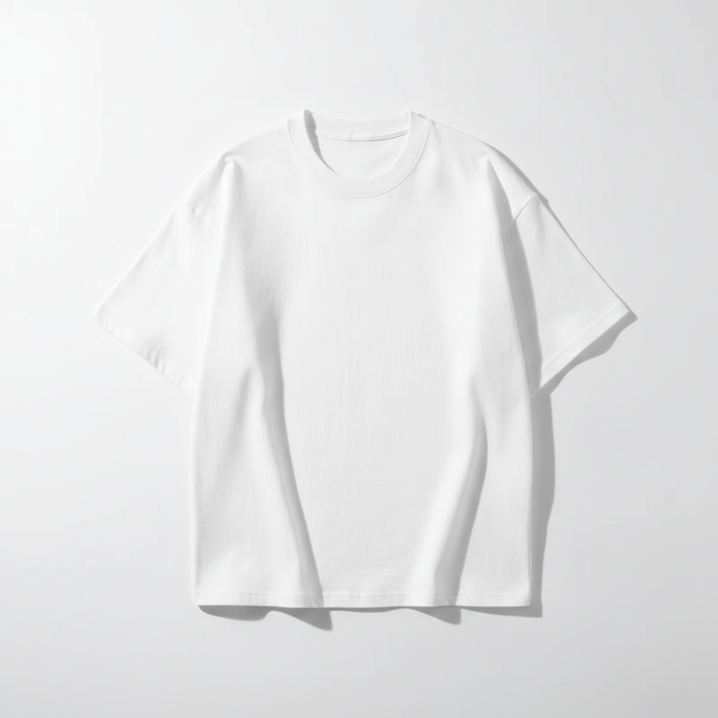 Playera de algodón 100% unisex holgada cuello redondo - 1