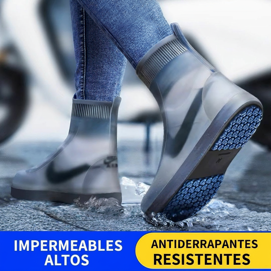 Cubre zapatos impermeables antiderrapantes de PVC reutilizables - 2
