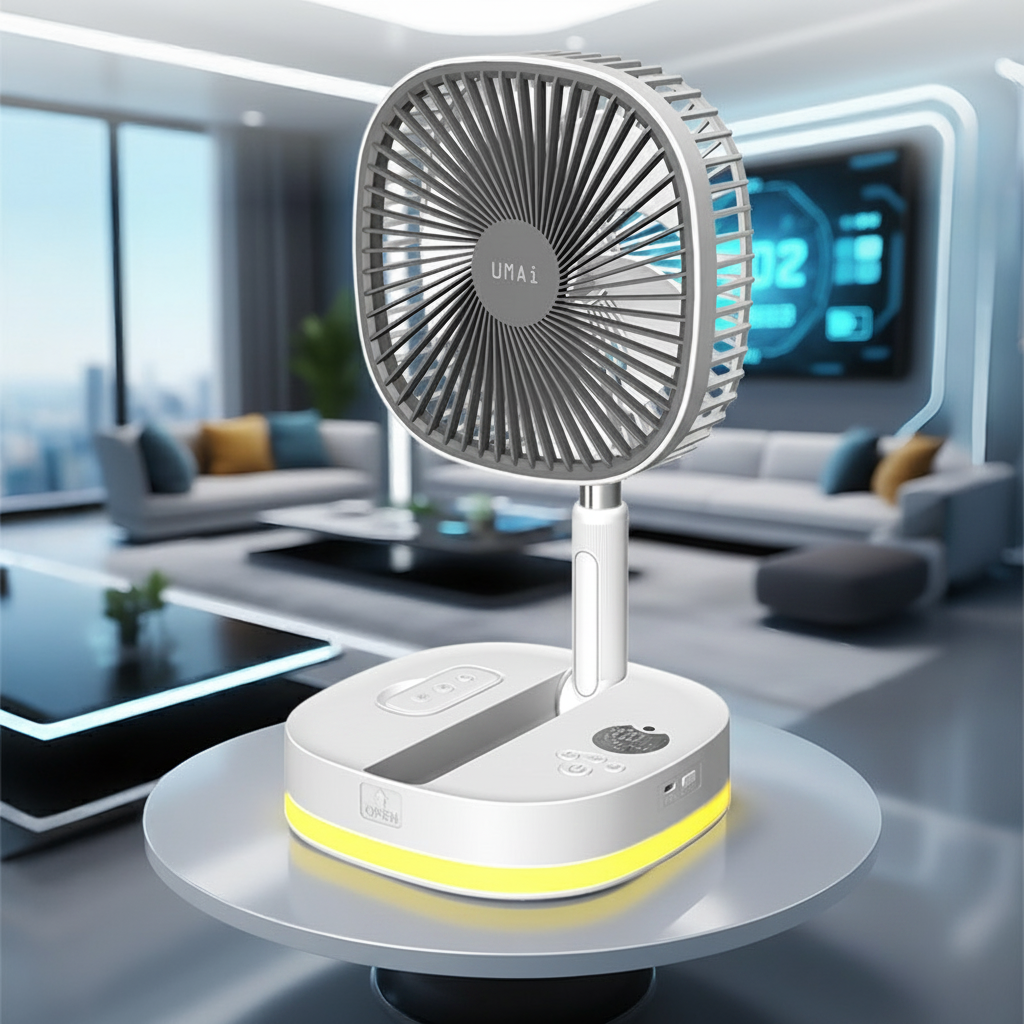 Ventilador Portátil Plegable con Luz LED y Control Remoto - 3