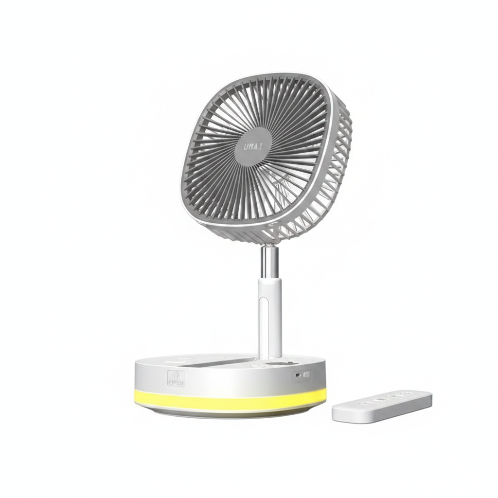 Ventilador Portátil Plegable con Luz LED y Control Remoto - 1