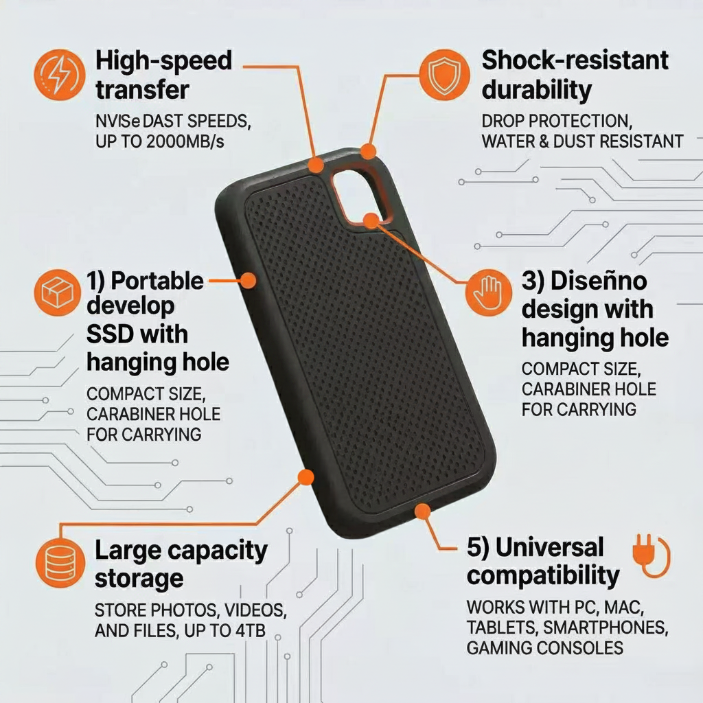 SSD Portátil USB 3.1 Disco Sólido Externo Alta Velocidad - 4