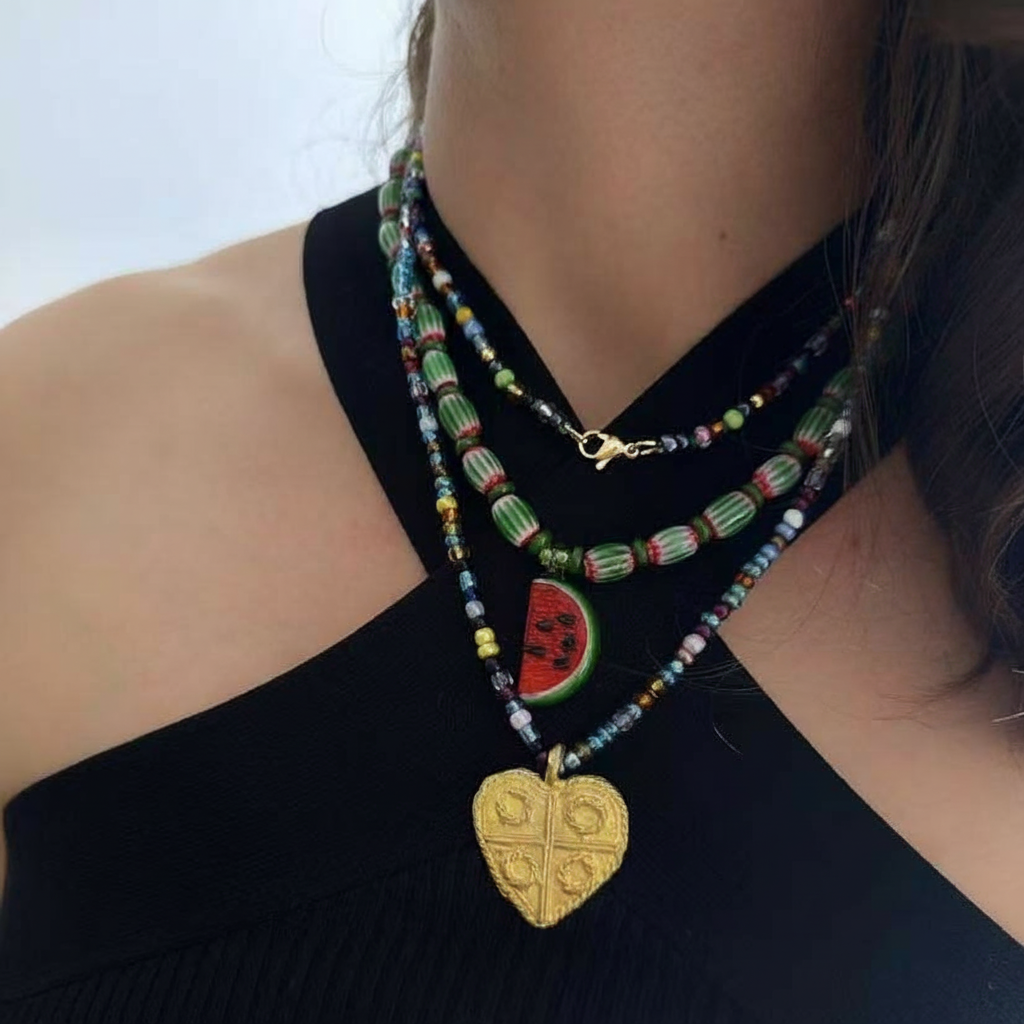 Collar de Clavícula con Dije Artesanal Estilo Jardín - 4