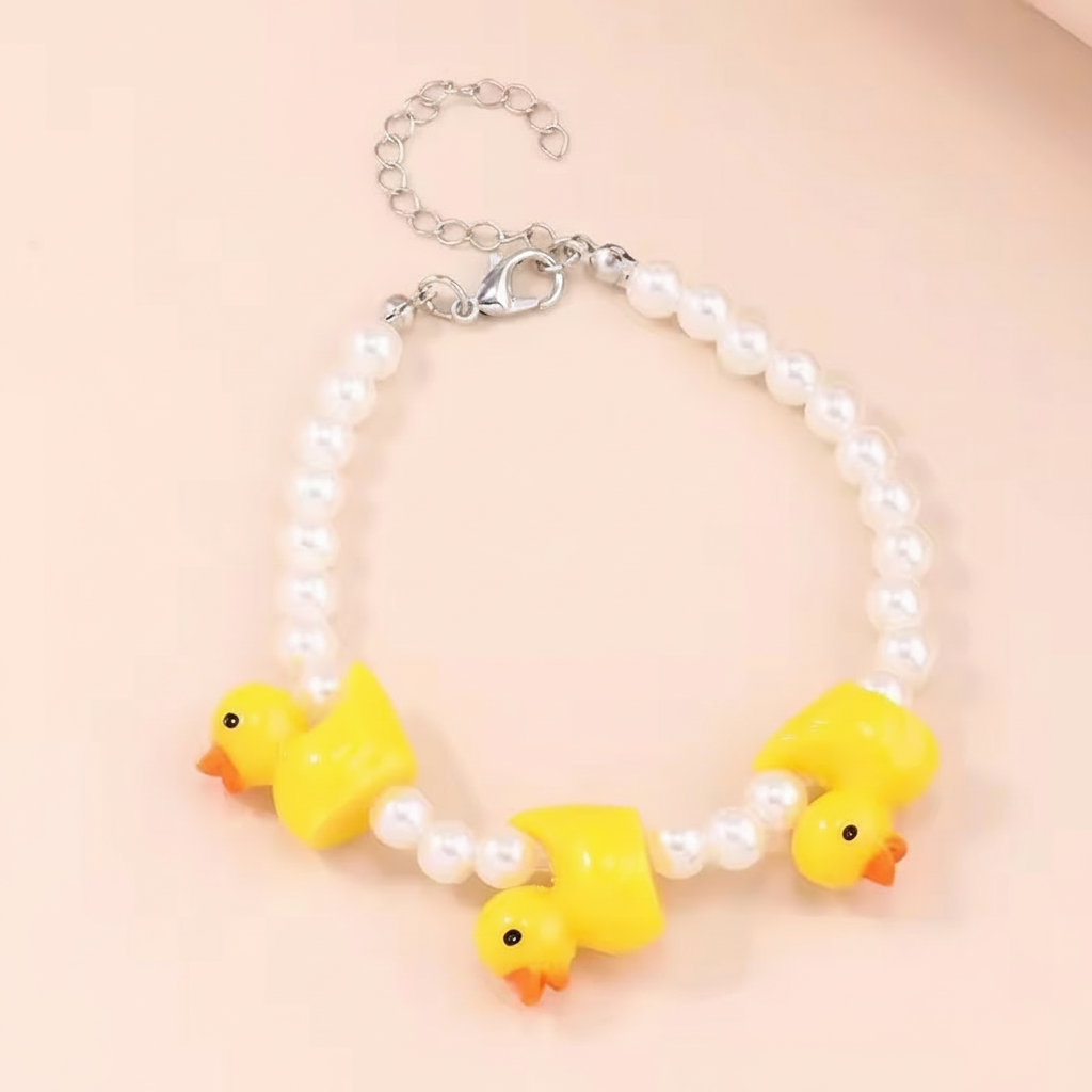 Set de Joyería Patito con Perlas – Aretes, Collar y Pulsera - 3