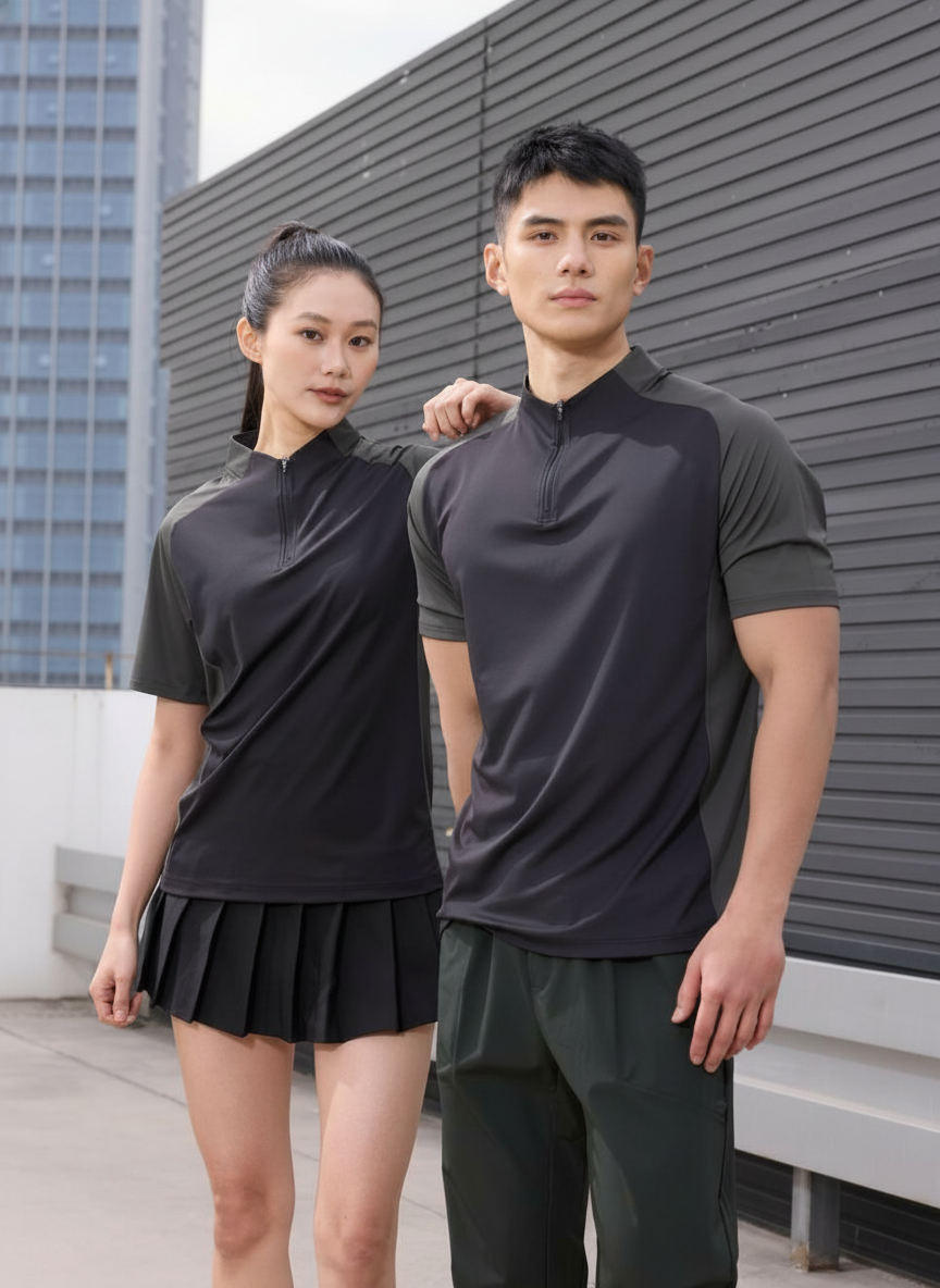Playera Deportiva Hombre Media Cremallera Cuello Alto - 2
