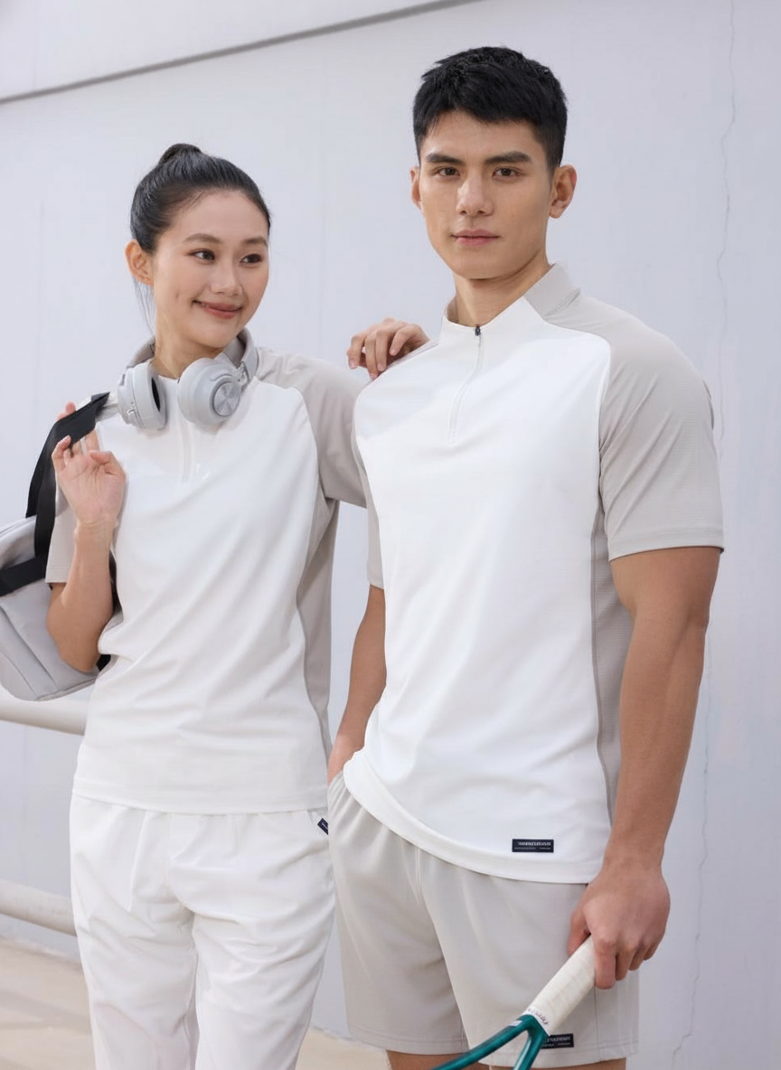 Playera Deportiva Hombre Media Cremallera Cuello Alto - 3