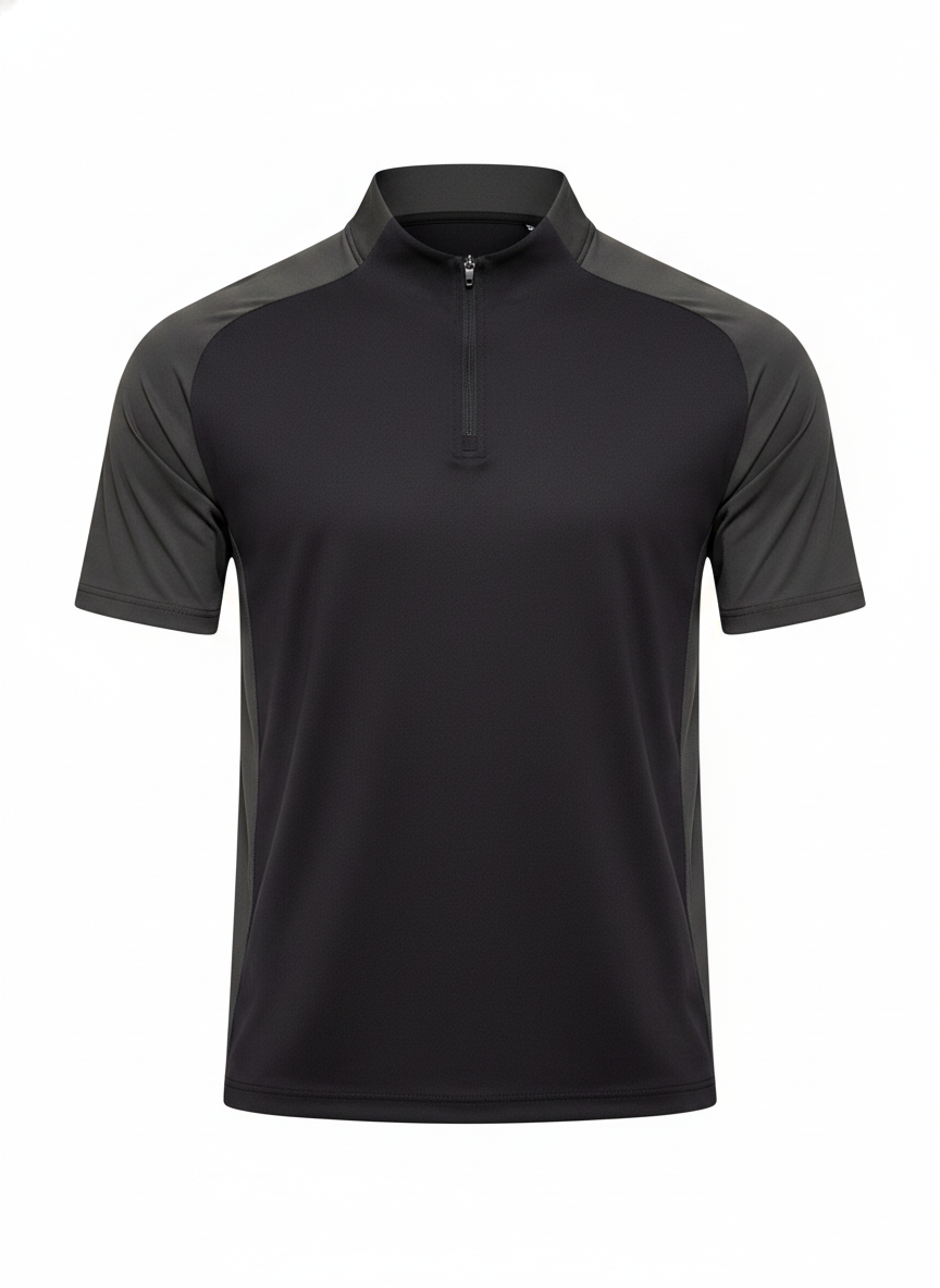 Playera Deportiva Hombre Media Cremallera Cuello Alto - 1