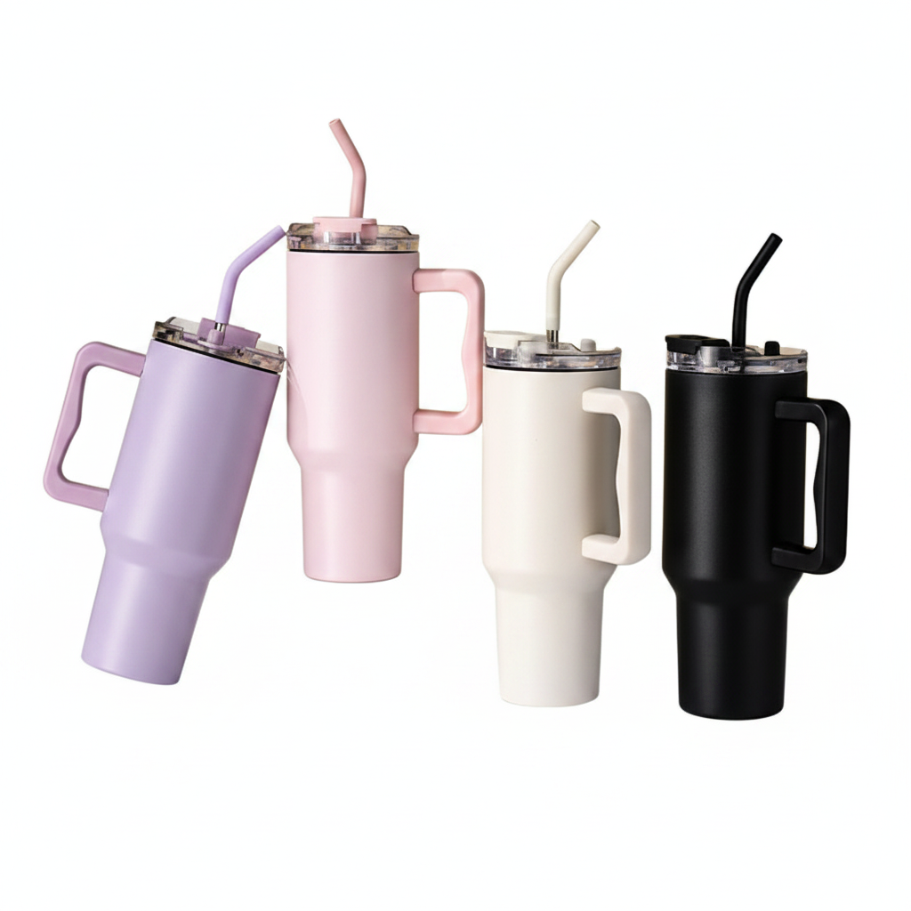 Termo 40oz Acero Inoxidable con Asa y Popote - 1