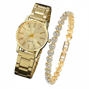 Reloj de Mujer con Pulsera de Cristal Set Elegante - 1