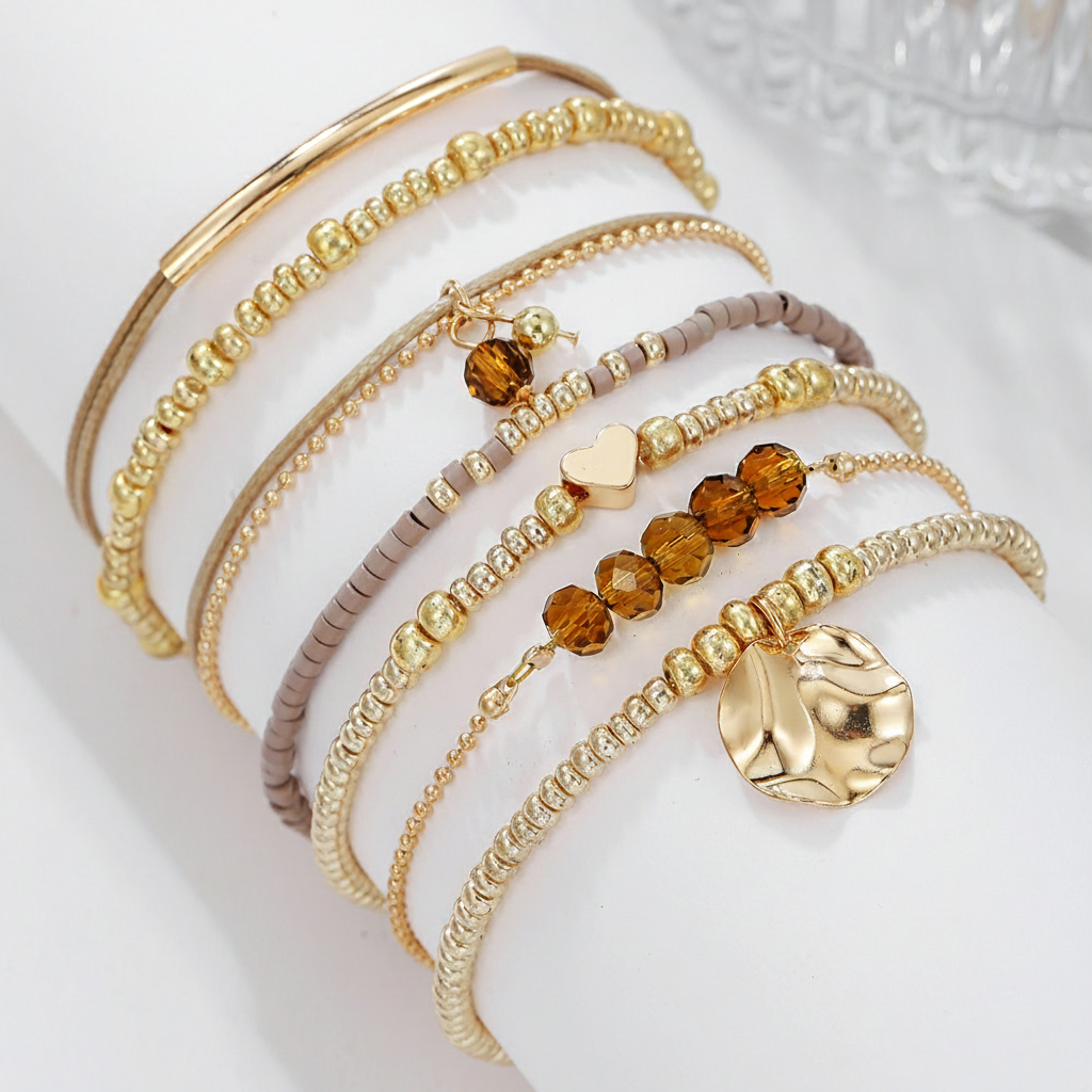 Pulsera de cuentas vintage estilo retro elegante - 4