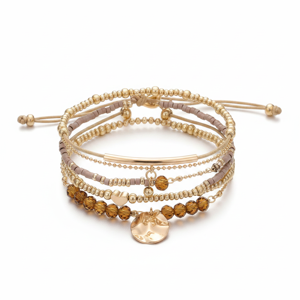 Pulsera de cuentas vintage estilo retro elegante - 1