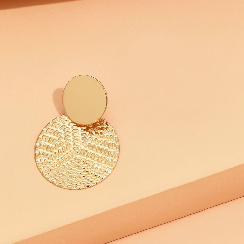 Aretes Círculo Grande Geométricos Estilo Retro Minimalista - 2