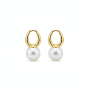 Aretes Sirena Perla U Baño 14K Oro Mujer - 1