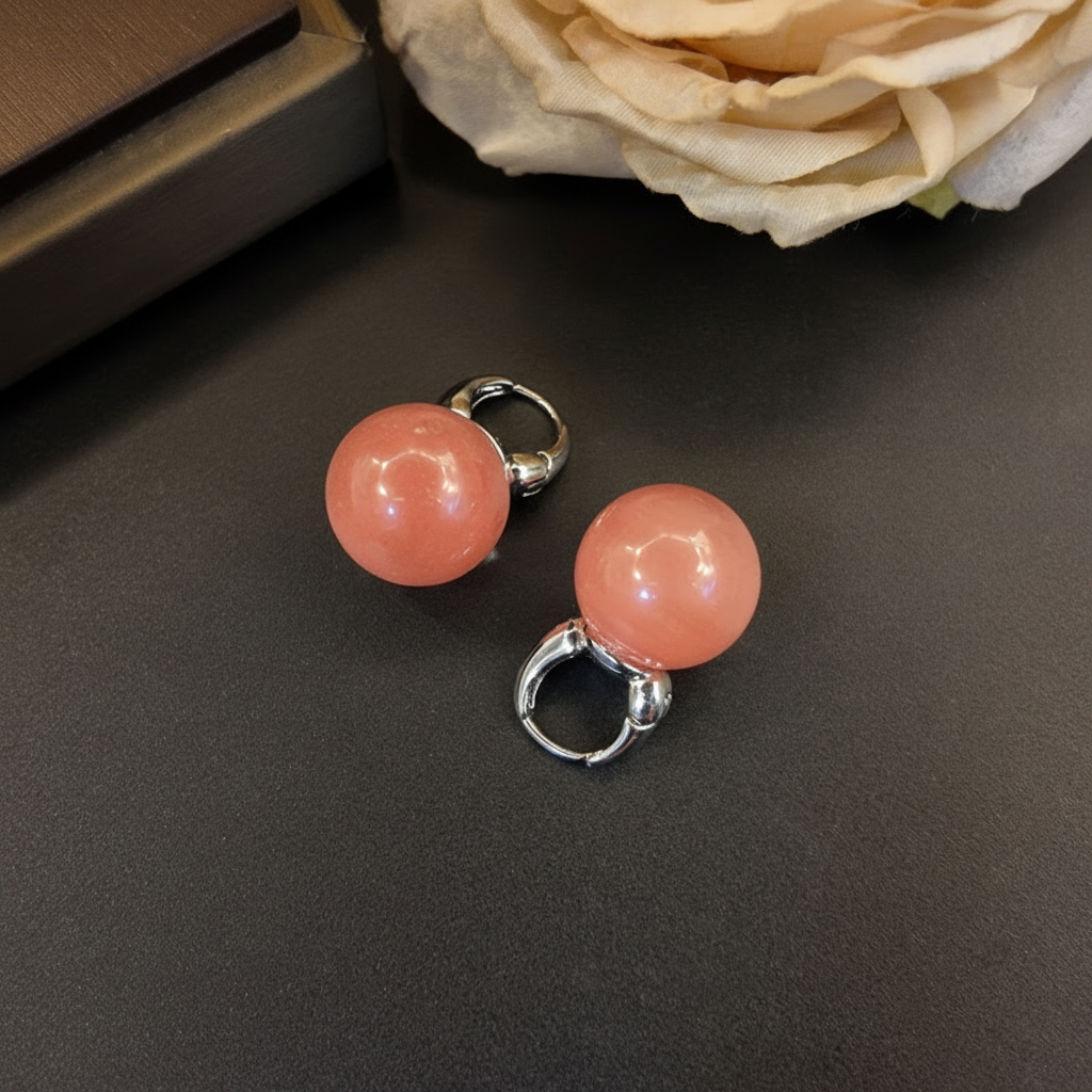 Aretes de vidrio geométricos estilo minimalista mujer - 2